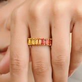 18k Gold Multi Sapphire Eternity Band - vrjewels-us