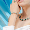 18K Gold Emerald Diamond Tennis Bracelet Thumbnail