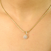 18K Solid Yellow Gold Round Chunky Charm Pendant