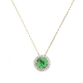 18K Gold Tsavorite Pendant Necklace