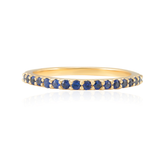 18K Gold Shared Prong Blue Sapphire Band - vrjewels-us