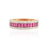 18K Gold Ruby & Diamond Engagement Band - vrjewels-us