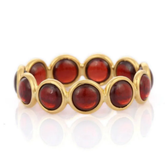 18K Yellow Gold Garnet Eternity Band