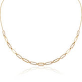 14K Yellow Gold Clip On Diamond Chain Necklace