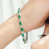 18K Gold Emerald & Diamond Tennis Bracelet