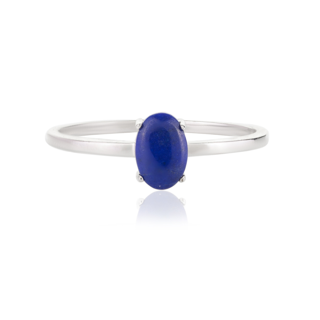 18K White Gold Lapis Lazuli Ring Image