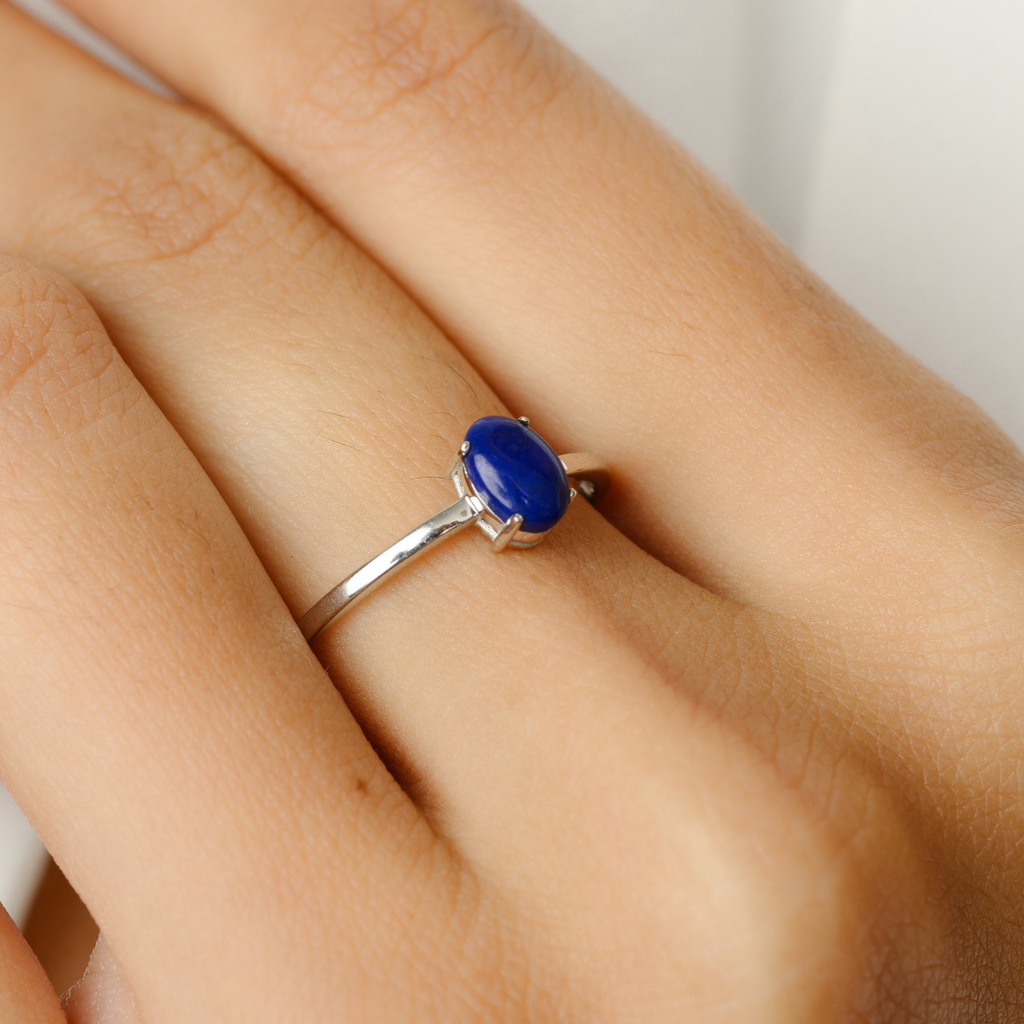 18K White Gold Lapis Lazuli Ring Image