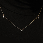 14K Yellow Gold Dainty Diamond Necklace