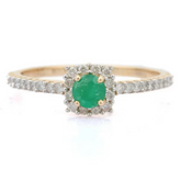 14K Gold Emerald Wedding Ring