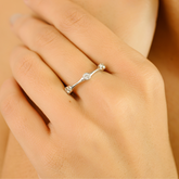 14K Miniaml Chunky Diamond Stacking Band