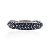 18K Gold Blue Sapphire Dome Style Band - vrjewels-us