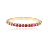 18K Gold Ruby Stackable Half Eternity Band - vrjewels-us