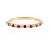 18K Gold Ruby Diamond Eternity Band - vrjewels-us