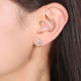 18K Pear Cut Diamond Studs For Everyday Wear