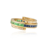 18K Emerald Sapphire Diamond Convertible Magic Ring - vrjewels-us
