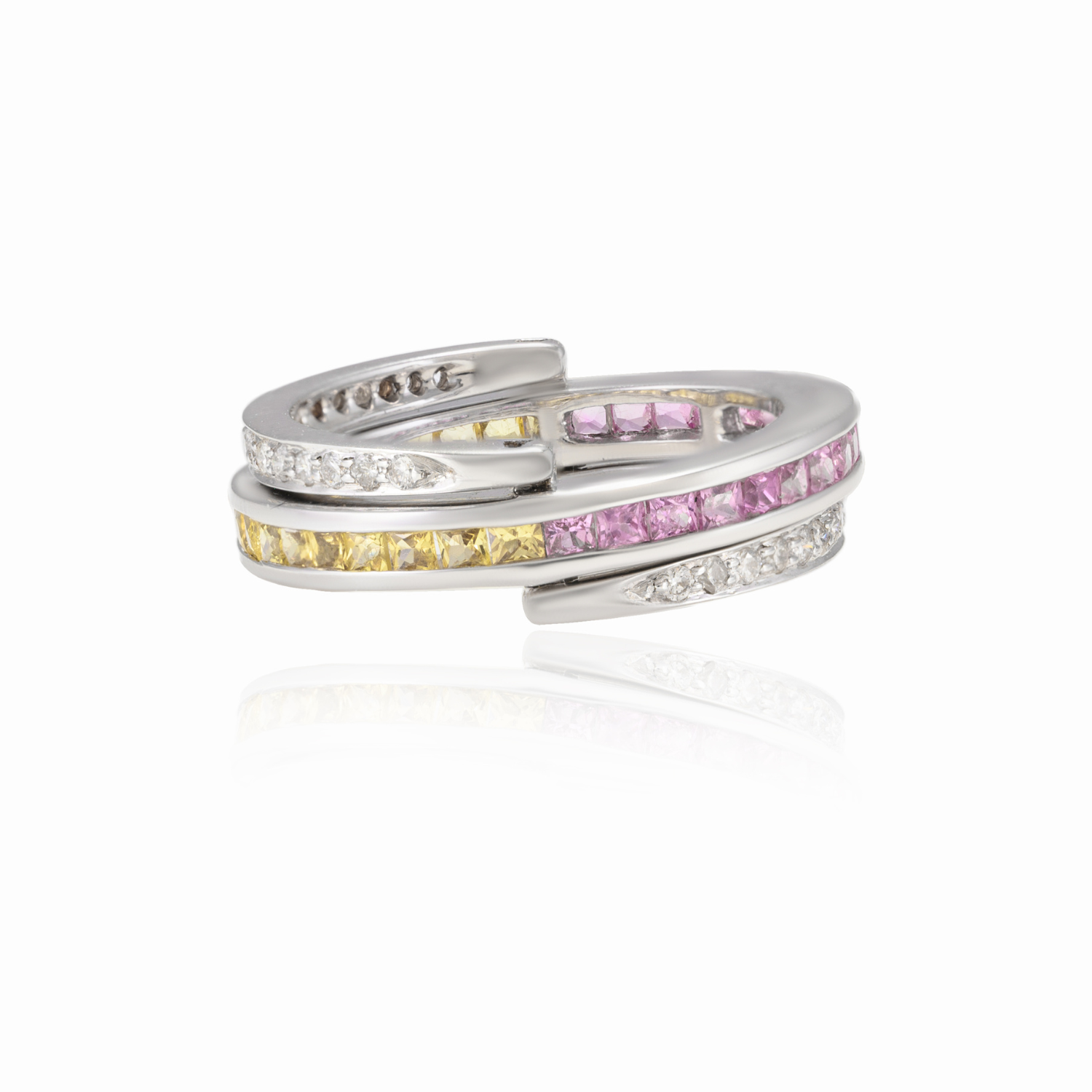 18K Multi Sapphire Convertible Magic Ring - vrjewels-us