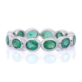 18K White Gold Emerald Eternity Band