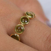 18K Gold Peridot Eternity Band