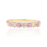 14K Gold Pink Sapphire Half Eternity Band
