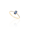 14K Baguette Shape Blue Sapphire and Diamond Ring Thumbnail