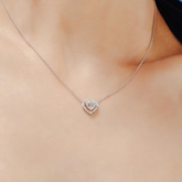 18K Yellow Gold Diamond Heart Necklace