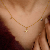 14k Gold Genuine Diamond Crown Chain Necklace