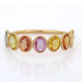 18K Multi Sapphire Half Eternity Band