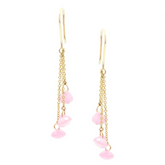 18K Unique Droplets Pink Sapphire Dangle Earrings
