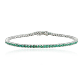 18K Emerald Sleek Bracelet - Stackable Everyday Bracelet