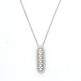 14K White Gold Diamond Bar Necklace