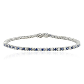18K Alternate Sapphire & Diamond Sleek Bracelet - Minimal Trending Bracelet