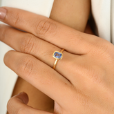 Minimal 14K Blue Sapphire Birthstone Ring