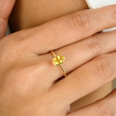14K Bezel Set Yellow Sapphire Solitaire Ring