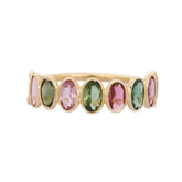 18K Gold Tourmaline Half Eternity Band