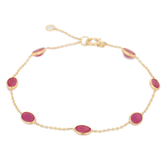 18K Yellow Gold Bracelet with Ruby Gemstone