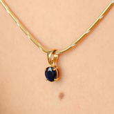 18K Gold Blue Sapphire Pendant