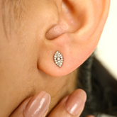 14K Minimalist Marquise Shape Diamond Everyday Studs