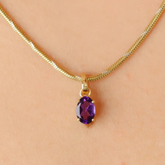 18K Yellow Gold Amethyst Pendant