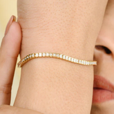 18K Square Bezel Set Diamond Tennis Bracelet