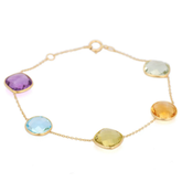 18K Round Multi Gemstone Bracelet