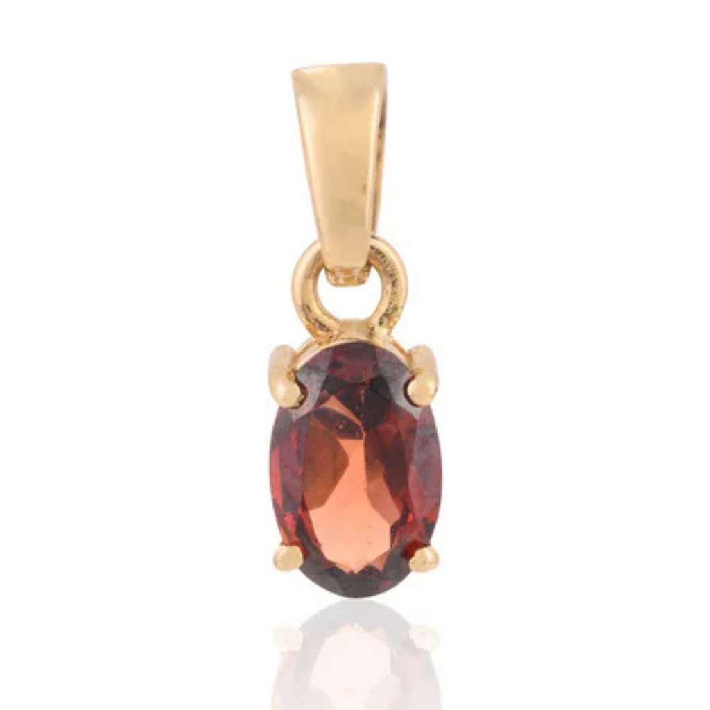 18K Yellow Gold Garnet Pendant Image