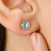 14K Vivid Blue Classic Topaz Stud Earrings