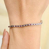 18K Gold Ruby Diamond Tennis Bracelet