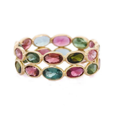 18K Yellow Gold Tourmaline Eternity Band