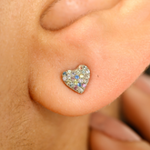14K Multi Sapphire Rainbow Cluster Stud Earrings