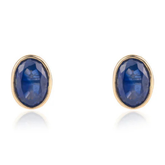 1.34 Carat 14K Blue Sapphire Studs in Bezel Setting