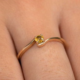 14K Natural Sapphire Dainty Ring