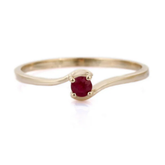 14K Gold Ruby Minimalist Ring