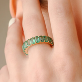 14K Gold Emerald Eternity Band