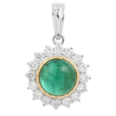 18K Gold Emerald Pendant